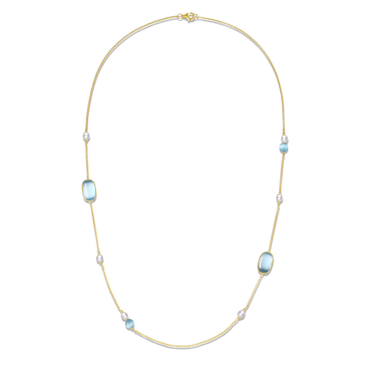 Collier en argent sterling 925 pour femme – Perle pastel