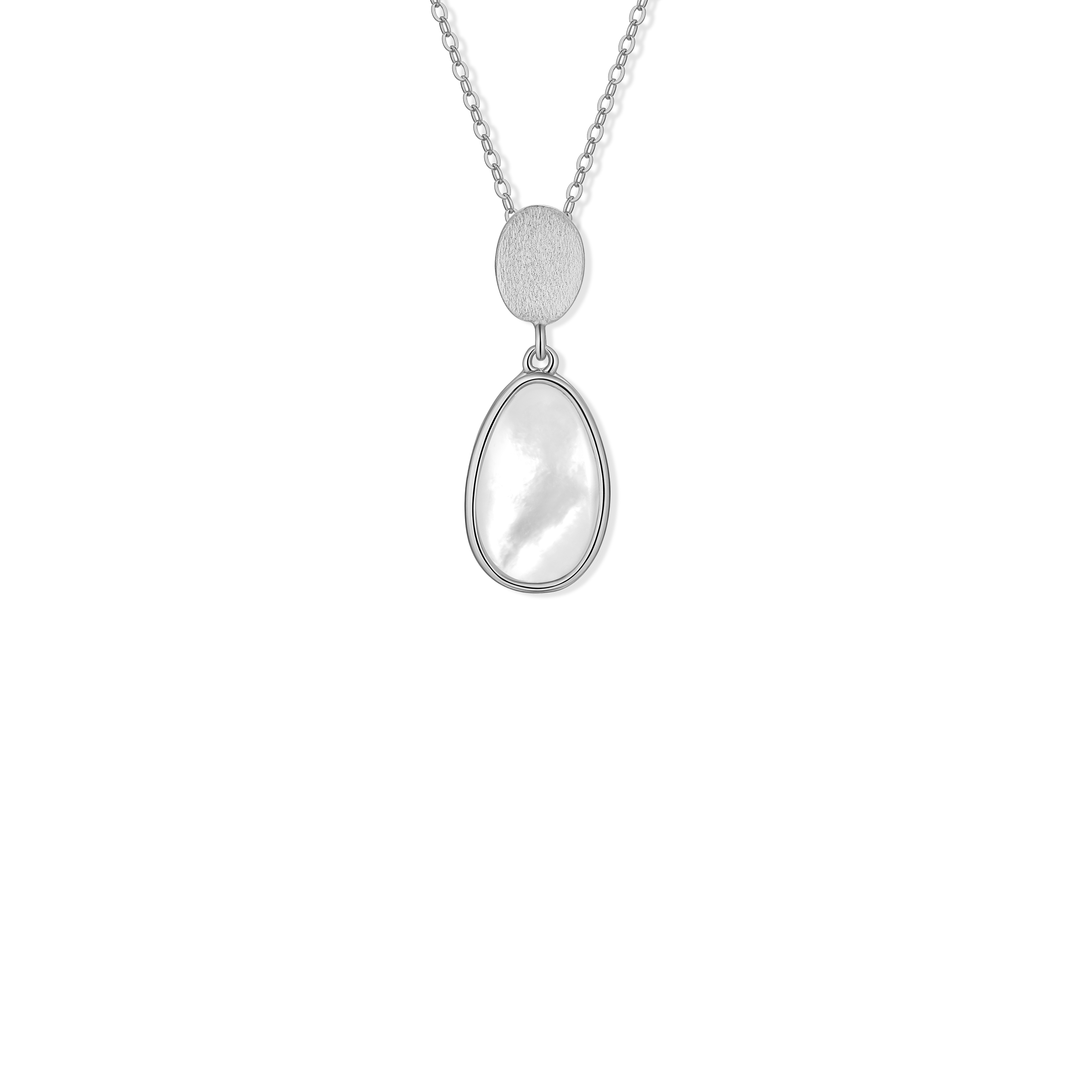 Collier en argent sterling 925 pour femme avec nacre – Flux organique