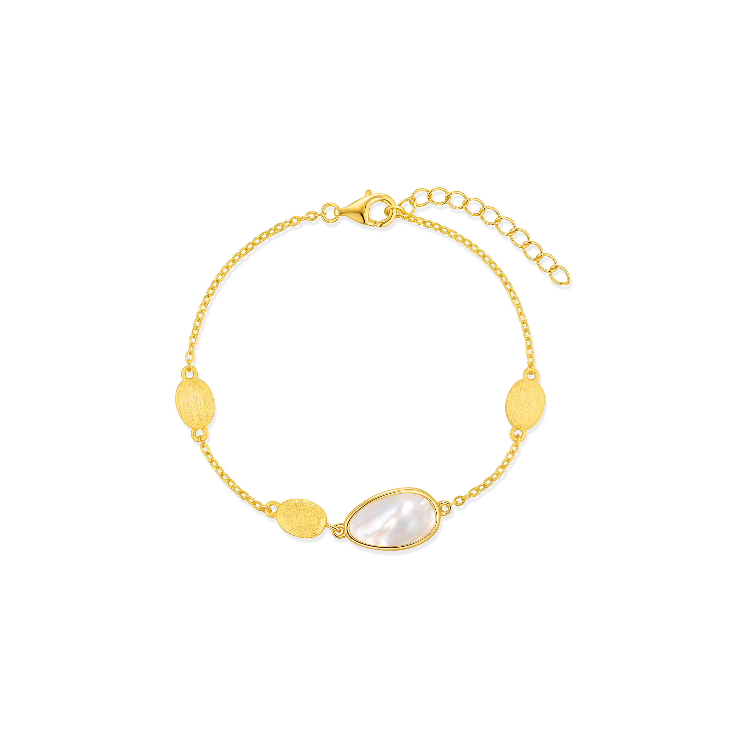 Bracelet Femme en Argent Sterling 925 avec Nacre – Flux Organique