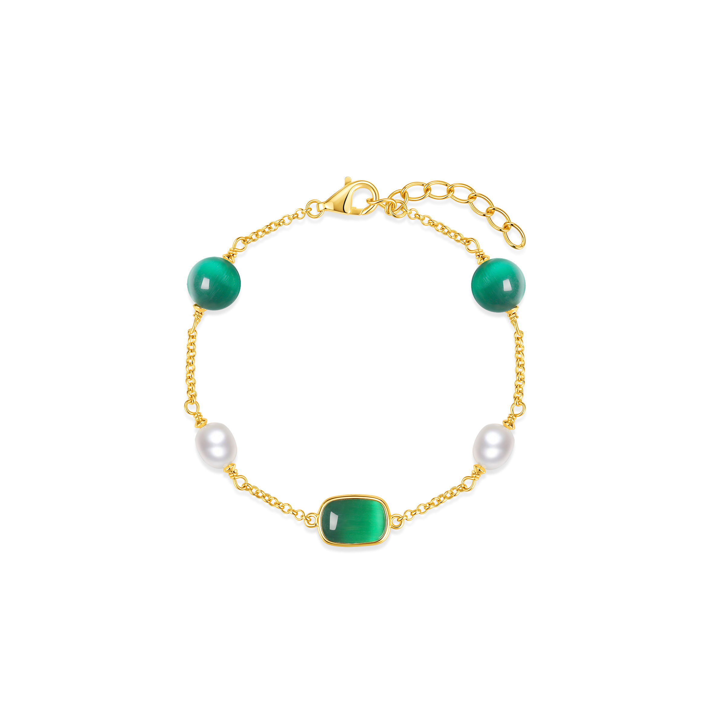 Bracelet en argent sterling 925 pour femme – Perles pastel