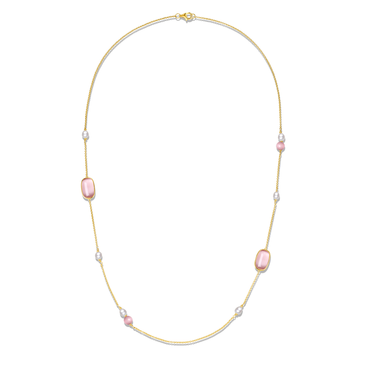 Collier en argent sterling 925 pour femme – Perle pastel