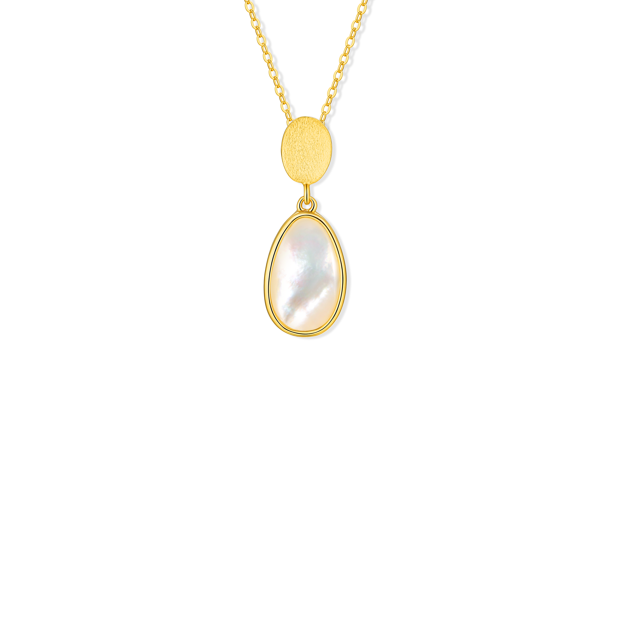 Collier en argent sterling 925 pour femme avec nacre – Flux organique